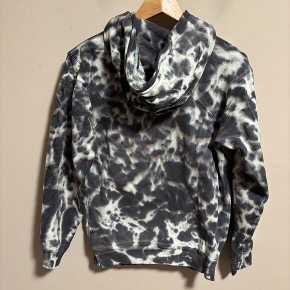 Lululemon All Yours Hoodie Tie Dye Fleece Marmoleado Tie Dye Graphite- Size 4 - Picture 5 of 8